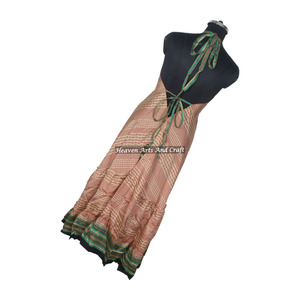 Vestido maxi de seda vintage con estampado estilo hippie para mujer, vestido con tirantes, étnico, elegante, multicolor, ropa de verano, diseño vintage, Ibiza - Product Image 3