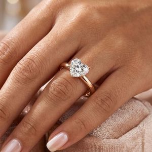 MSR-1357 Customization 9K Yellow Gold D VS1 CVD HPHT Lab Grown Heart Cut IGI Certified Solitaire <b>Ring</b> - Product Image 2