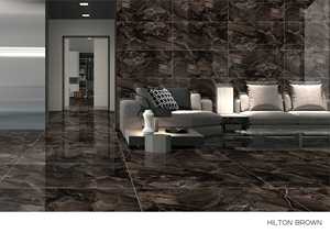 Baldosa de aspecto mármol marrón brillante de 60x120cm, superficie pulida para decoración de paredes y suelos - Product Image 2