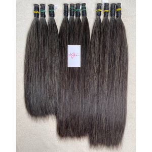 ผมต่อสีเทาธรรมชาติแบบเป็นมัด  ผมแท้เวียดนาม 100% ไม่ผ่านการแปรรูป  แบบไม่ใช่เรมี่  ซุปเปอร์ดับเบิ้ลดรอน  ผมดิบแบบเป็นมัด ผมตรง - Product Image 1