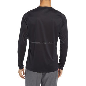 Camiseta de rendimiento de algodón 100% personalizada para hombre, Camiseta deportiva de secado rápido de manga larga de alta calidad con diseño de serigrafía - Product Image 3