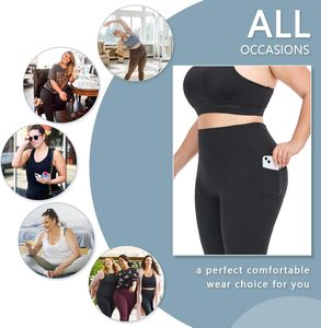 Leggings de Verano para Mujer, Tallas Grandes, Cintura Alta, Elásticos, de Algodón Transpirable, con Logotipo Personalizado, Suaves y Cómodos, Hasta la Rodilla, para Fitness y Yoga - Product Image 6
