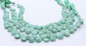 Perles en Amazonite Naturelle Facettée en Forme de Cœur AAA 8-9MM, Perles de Pierre Précieuse Amazonite, Fil de 9 Pouces, Perles en Amazonite Facettée en Forme de Cœur en Gros - Product Image 3