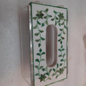 Best Quality Classic Acrylic Tissue Box with Elegant Bone Inlay <b>Lid</b> <b>Design</b> Customized Size <b>By</b> The Handmade Collection - Product Image 1