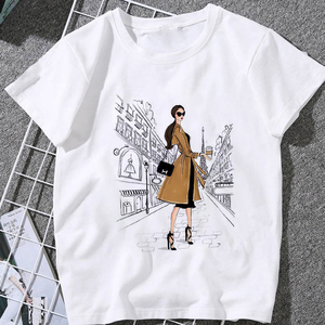เสื้อยืดคอกลมผ้าฝ้ายนุ่มพิมพ์ลายสไตล์ Y2K ยุค 90 สำหรับผู้หญิง คุณภาพสูง ผลิตตามสั่ง OEM - Product Image 4