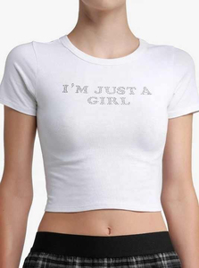 OEM Manufactures <b>Rhinestones</b> Ladies Custom Cotton Color Crop <b>Top</b> Women Short Sleeves 2026 Crop <b>Top</b> T Shirts - Product Image 3