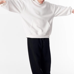 Sweat-shirts à capuche surdimensionnés pour hommes, en coton mélangé de qualité supérieure, avec logo personnalisé, épaules tombantes, en tissu éponge français - Product Image 6
