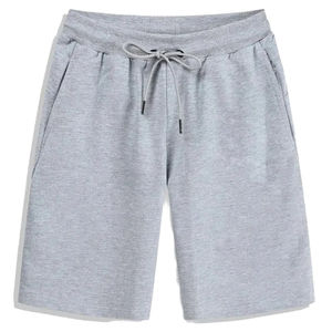 กางเกงขาสั้นกีฬาผ้าฝ้าย 100% สำหรับออกกำลังกาย วิ่ง หรือใส่ลำลอง สีดำล้วน มีเชือกผูกเอว ระบายอากาศได้ดี แห้งเร็ว รับผลิตตามแบบ - Product Image 3