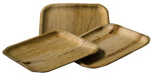 Assiettes carrées écologiques et durables en feuille de palmier de 7 pouces, biodégradables, légères, résistantes, jetables pour les hôtels - Product Image 1