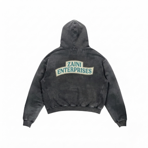 Sweat à capuche surdimensionné pour homme en molleton de coton riche 400 GSM, doux, lourd, écologique, avec logo personnalisé et motif flamme - Product Image 2