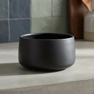 Modern Matte <b>Black</b> Metal Planter Pot for Indoor Plants Decorative Flower Pot for Home Office <b>Table</b> Decor - Product Image 3