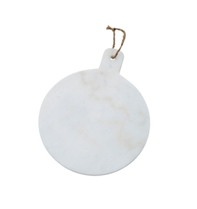 Tabla de cortar de mármol con detalles en latón y correa de cuero para colgar, forma cuadrada, piedra gris y blanca - Product Image 3