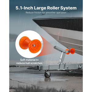 Supporto per verricello per rimorchio barca regolabile in altezza (14,3-21,6 pollici) con rulli e bulloni a U per montaggio su barre da 2-3 pollici x 3-4 pollici - Product Image 2