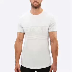 Camiseta Casual para Hombre de Alta Calidad con Dobladillo Curvo, Sin Arrugas, de Poliéster, con Etiqueta Personalizada, Diseño Liso, Tejido de Punto - Product Image 3