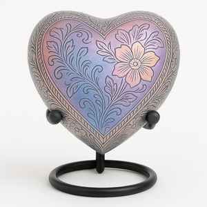 Urne funéraire européenne rose unie en forme de cœur pour animaux de compagnie, fonction de rangement, capacité de 200 pouces cubes, écologique, pour cendres commémoratives - Product Image 5