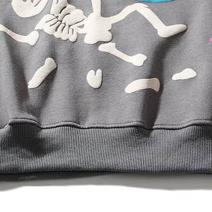 Sweat-shirt à capuche personnalisé pour homme, imprimé en relief, en molleton de coton, coupe oversize, style streetwear décontracté - Product Image 5