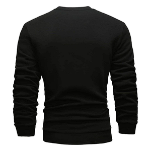 Sudadera de Cuello Redondo para Hombre, Color Negro y Blanco, Corte Regular, Tejido de Punto, 100% Algodón, Felpa Transpirable, Informal, para Invierno - Product Image 2