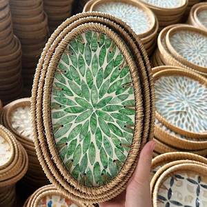 Plateau en rotin nacre de luxe, tissé à la main, pour la décoration intérieure et la présentation sur table, en provenance du Vietnam - Product Image 1