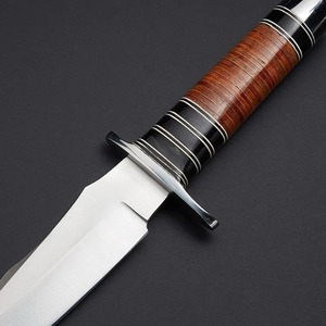 Cuchillo Bowie de Hoja Fija de Acero Inoxidable Pulido de 11 Pulgadas, Estilo Vikingo, Hecho a Mano, con Mango de Micarta y Espiga Completa - Product Image 2