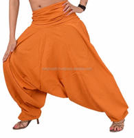 Pantalon Harem ample et confortable 100 % coton, style Aladdin, taille élastique, pour femme enceinte, idéal pour l'été et la plage (inspiration indienne)