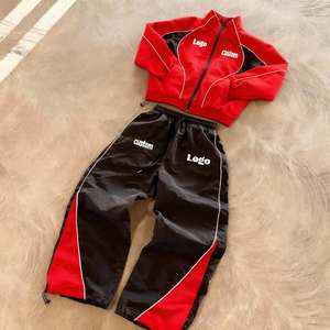 Conjunto Deportivo Personalizado Azul y Negro, Chaqueta Cortavientos Ligera y Pantalones Anchos, Venta al Por Mayor - Product Image 2