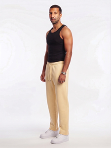 Pantalon de jogging décontracté pour homme, style streetwear, coupe ample, coton de haute qualité, taille élastique avec cordon, idéal pour la gym et le sport, écologique, style pyjama. - Product Image 3