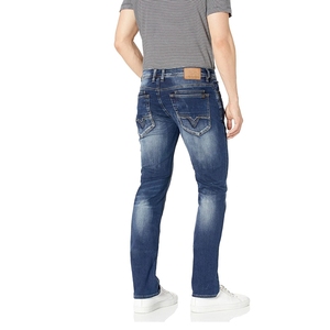 Jeans en denim personnalisés de haute qualité, coupe slim, avec applications, pour hommes, pantalons déchirés fins - Product Image 6