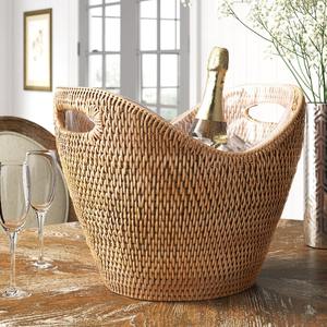 Enfriador de botellas de vino de ratán, cubo enfriador para exhibición de bebidas y tina decorativa para bebidas - Product Image 6