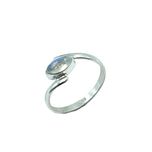 Bague en argent sterling 925 avec pierre de lune arc-en-ciel naturelle |   Bague ovale artisanale en pierre gemme pour femme, vente en gros, bijoux en pierre de lune pour elle - Product Image 1