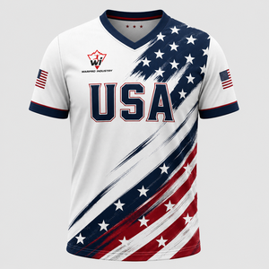 เสื้อกีฬาแบบซับลิเมชั่นพรีเมียมสั่งทำพิเศษ ลายเสือดาวสไตล์อเมริกัน เสื้อยืดออกกำลังกายระบายอากาศ ดูดซับเหงื่อ แขนสั้น 100% - Product Image 1