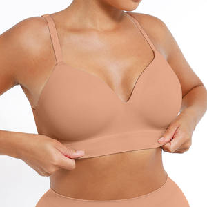 Women's Full Coverage Wireless Camisole Comfortable Everyday <b>Bras</b> Adjustable Straps Customizable <b>Cup</b> Logo Knitted Nylon - Product Image 2