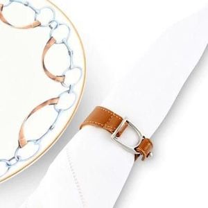 Luxury Leather Napkin Rings For Wedding <b>Table</b> Setting Elegant Dining <b>Table</b> Decor Accessories For Events - Product Image 2