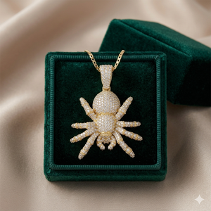 Colgante de araña tarántula con diamantes cultivados en laboratorio, estilo hip hop, para hombre, de plata 925 chapada en oro, collar personalizado, amuleto para fiesta - Product Image 4