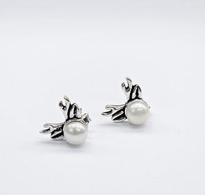Pendientes de Perlas de Plata Oxidada 925 Estilo Vintage, Diseño Gótico de Cuerno de Animal, Joyería Única Inspirada en la Naturaleza, para Uso Festivo - Product Image 3