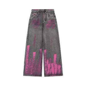 Pantalones Vaqueros de Mezclilla de Alta Calidad al por Mayor, Diseño OEM Desgastado, Estilo Urbano Vintage, Corte Holgado, Rectos, para Hombre - Product Image 1