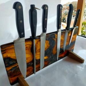 <b>Kitchen</b> <b>Tools</b> & <b>Gadgets</b> Wooden Resin Magnetic Knife Holder Stainless Steel Dishwasher Safe Wall Mounted <b>Kitchen</b> Knife Rack - Product Image 5