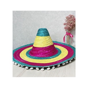 Sombrero Mexicano de Paja Natural Tejido a Mano, Ajustable y Colorido, con Rayas, Unisex, para Deportes, Ciclismo, Fiestas y Festivales - Product Image 5