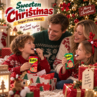 Bonbons fraîchesur à la menthe fruitée saveur fruit de la passion et pêche, en boîtes cadeaux, pour Noël et petits cadeaux de Noël