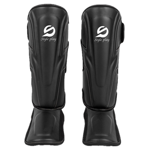Protège-tibias de boxe professionnels pour hommes en cuir PU souple – Équipement de protection des jambes pour la boxe – En vente en ligne - Product Image 1