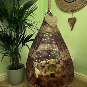 Cápsulas de Lectura Infantiles de Mimbre para Interiores, Muebles Infantiles de Ratán, Tienda de Campaña de Ratán Tejido para Descanso Infantil en Interiores, Venta al por Mayor - Product Image 2