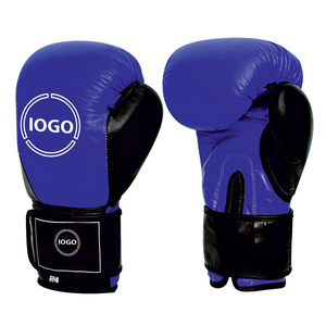 Guantes de Boxeo Profesionales de Cuero con Cordones y Soporte para Muñeca, Color Azul, para Adultos, Entrenamiento y Sparring - Product Image 1