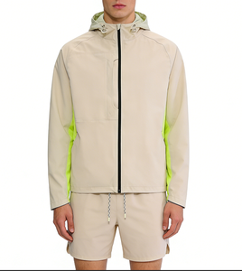 <b>Run</b> <b>Jacket</b> Windbreaker Tracksuit Anorak Color Block Hooded Shorts Set Suit Custom Oversized Sport Outdoor Hiking Streetwear Oem - Product Image 1