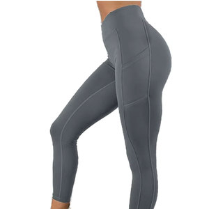 Best Selling Women's Mid-Length Yoga <b>Leggings</b> Solid <b>Pattern</b> Pants Made High Quality Material Customized Private Label - Product Image 1