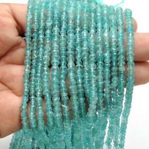 Natural Blue Apatite Faceted Rondelle Spacer Beads 3MM 4MM Loose Gemstone Beads Strand For Jewelry Making Wholesale Price Bulk - Product Image 5