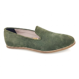 Mocasines Verdes de Cuero Genuino, Zapatos de Oficina con Punta Descubierta, Transpirables, con Suela de Goma, Entresuela de Goma de Color Sólido, Forro de PU - Product Image 1
