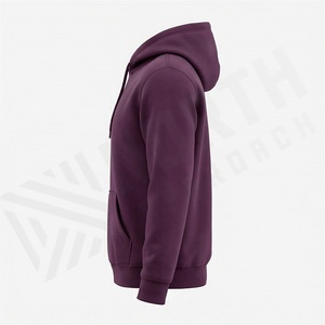 Sweat à capuche léger pour homme, couleur personnalisée avec impression en relief, chaud pour l'hiver, manches longues, doublure 100% coton, col à capuche, pull-over - Product Image 3