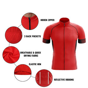 Ensemble de maillots de cyclisme pour hommes avec logo personnalisé, respirant, antibactérien, à séchage rapide, manches courtes, vêtements de sport - Product Image 6