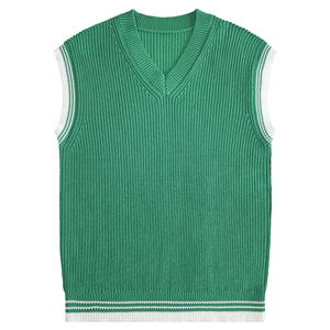Gilet pull sans manches tricoté personnalisé pour homme, anti-rétrécissement, respirant, col en V, avec logo, pour printemps automne, OEM - Product Image 5