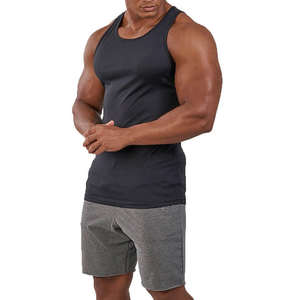 เสื้อกล้ามผู้ชายสีเทาเข้มทรงเข้ารูปยอดนิยม ผ้าฝ้าย 100% คอกลม แห้งเร็ว ไม่หดตัว เหมาะสำหรับออกกำลังกาย - Product Image 4