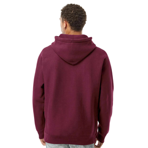 <b>Mens</b> Heavyweight Cross-Grain <b>Hoodie</b> <b>Maroon</b> Color Premium Cotton Fleece Pullover Sweatshirt Custom Logo OEM ODM Casual Winter - Product Image 2